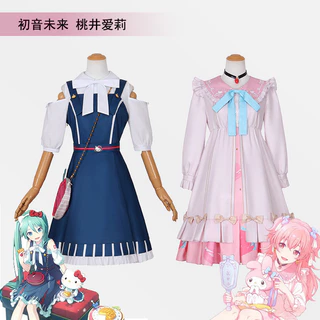 Mới Hatsune Miku Momoi Ellie Sanrio Linkage cos Trang Phục Sân Khấu Màu Sắc Phong Cách Công Chúa Nữ cosplay