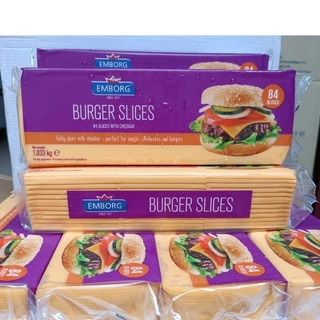 [84 lát] Phô Mai Lát Burger Slices 84 lát 1.033kg - Emborg Burger Slices 1.033kg - DATE MỚI