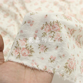 Cotton Mỏng CR Pha Trộn Vải Cảm Thấy Mềm Mại Thoáng Khí Nhật Bản Hàn Quốc Nhỏ Hoa Hoạt Hình Quần Áo Trẻ Em Vải