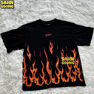 Áo thun cơ bản 4Art Fire cỡ lớn - Silk Screen - Unisex - Đen