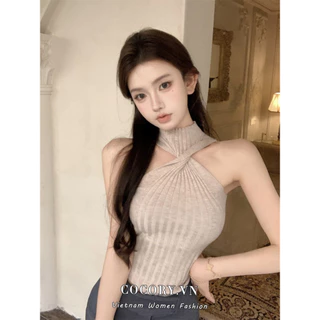 Cocorygirl  màu Thời trang mùa hè Slim Gợi cảm Dây đeo nhỏ Áo Vest Quần áo nữ Top