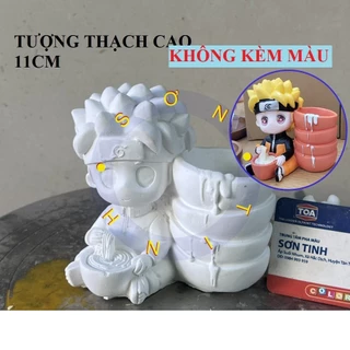 Tượng thạch cao ống cắm bút Naruto ăn mì Dễ Thương (Không kèm màu), tô tượng đồ chơi cho trẻ