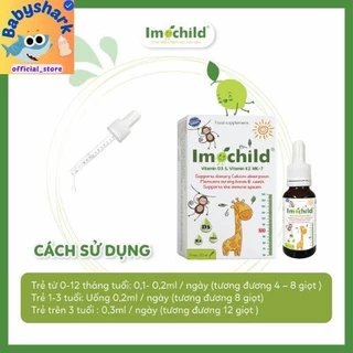 Imochild D3K2 Nhập Khẩu Tây Ban Nha,Bổ Sung Vitamin D3,K2-MK7,DHA,Phát Triển Chiều Cao Trí Não Của Bé,Bộ Y Tế Chứng Nhận