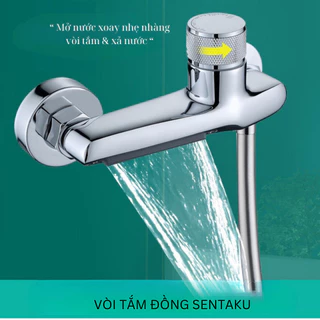 Bộ Vòi Hoa Sen Nóng Lạnh Đồng Thau Sentaku Brass Euro Mở Nước Tay Vặn Cải tiến 3 Chế Độ Phun Masage  Bảo Hành 36 Tháng