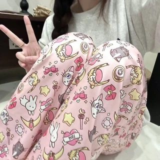 Quần Hoạt Hình Kích Thước Lớn Pyjama Quần Nữ Nhà Quần Baggy Quần Chống Muỗi Quần Nữ Quần Cao Cấp Chống Nắng Quần