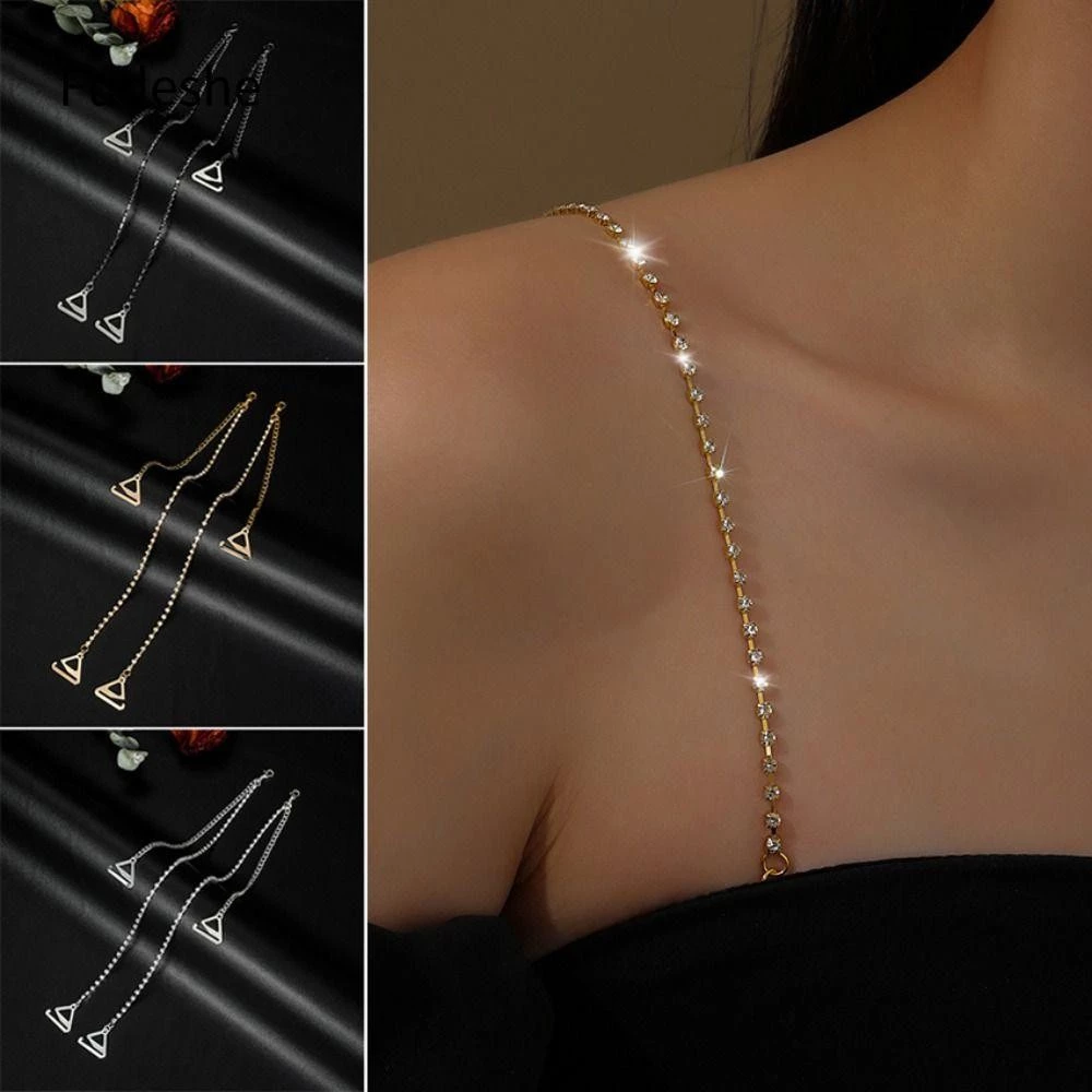 Dây đeo vai đồ lót FUDESHE, Dây đeo áo ngực đính đá chống trượt có thể điều chỉnh, Dây đeo áo ngực trang trí có thể tháo rời thời trang gợi cảm