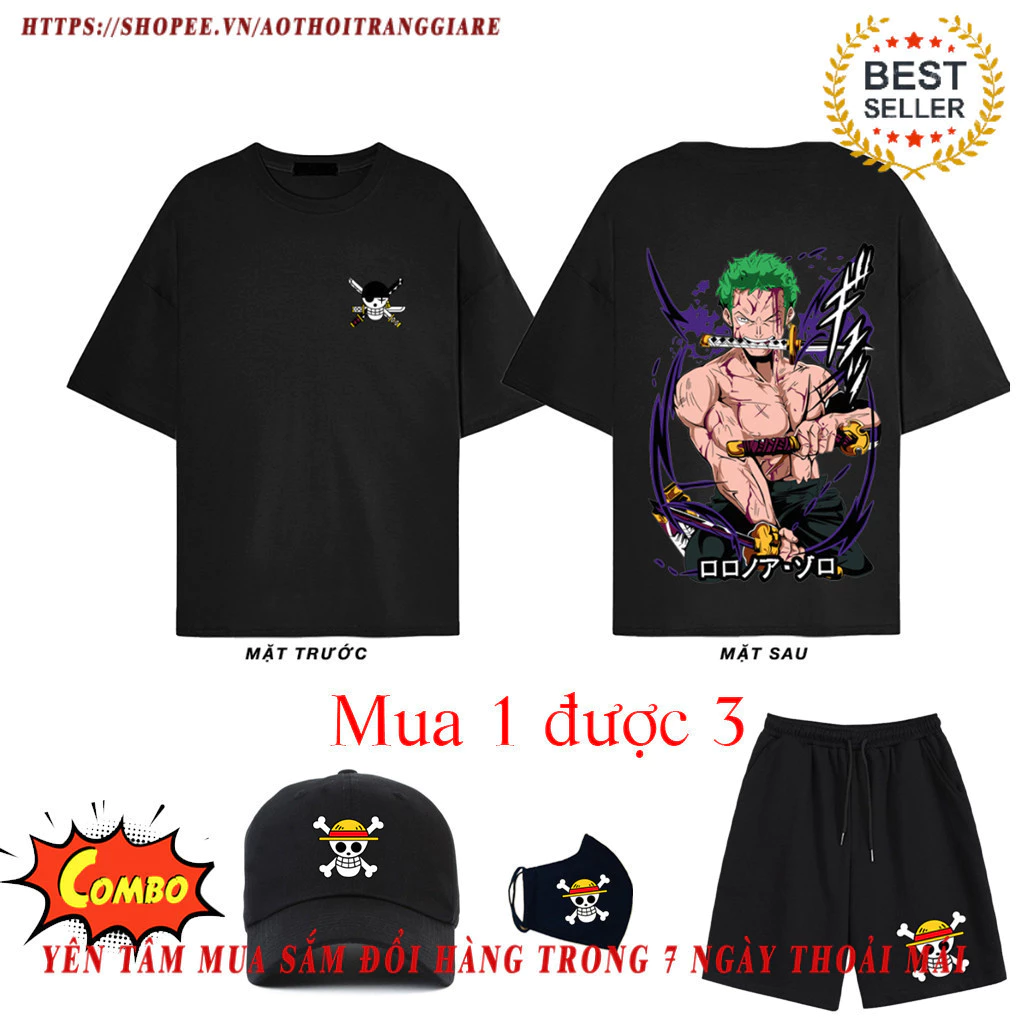 HÔT Combo hủy diệt - mua 1 được 3 | Áo thun Onepiece, áo phông in hình Onepiece Luffy Zoro Sanji ACE