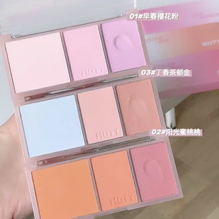 Motoy Matte Blush Lâu trôi Không dễ dàng loại bỏ Phấn trang điểm Phấn má hồng chống nước