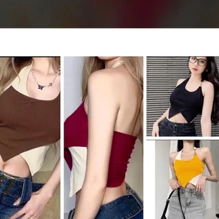 Áo yếm choàng cổ vạt chéo phom croptop hottrend mẫu 2