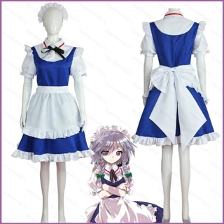 Sq2 Hot Touhou Project Shrine Maiden Izayoi Sakuya người giúp việc trang phục cosplay vải trang phục dự tiệc Halloween