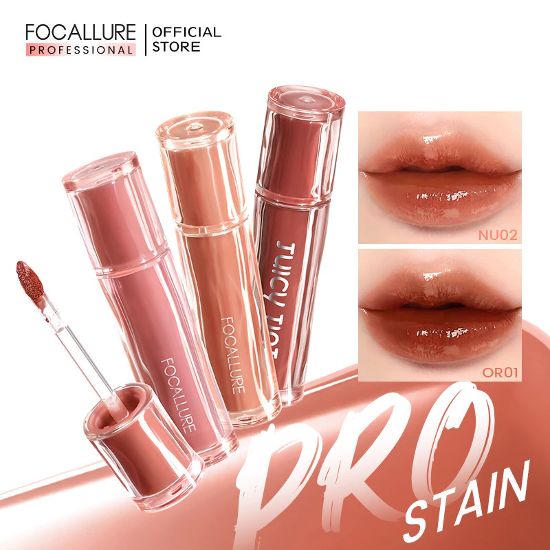 Focallure Pro Mirror Syrup Tint Dewy Lip Tint Gloss Khóa màu sắc tố cao Không chuyển Cốc chống dính Đèn ẩm trong suốt