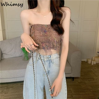 Whimsy Được thiết kế lưới khâu dây áo vest cho nữ mùa hè phong cách mới Pháp sang trọng niche độc đáo dây đeo