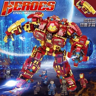 Tương thích với khối xây dựng Lego Iron Man Anti-Hulk Mecha Armored Intelligence Robot 14 Đồ chơi lắp ráp 6-10 tuổi