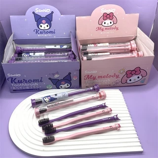 Sanrio Hello Kitty Cinnamoroll Than Sợi Bàn Chải Đánh Răng Hoạt Hình Lông Mềm Bàn Chải Đánh Răng Gói Cá Nhân Di Động Sạch Răng