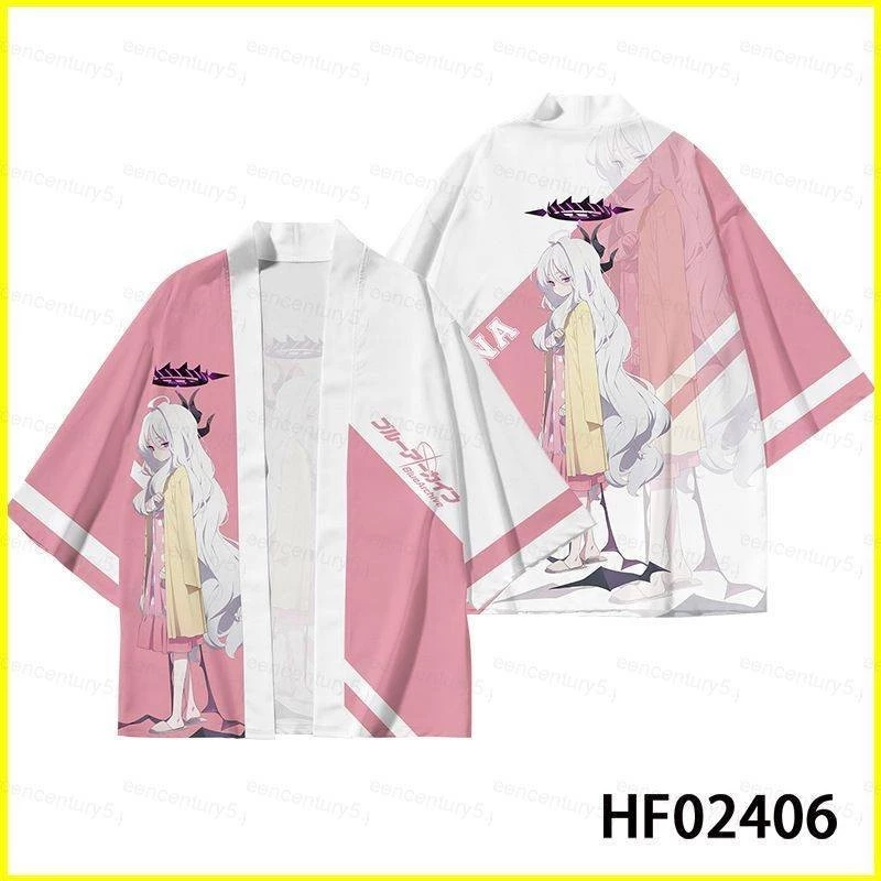 Sqo Hot Blue Archive Sorasaki Hin Áo thun mùa hè tay khuỷu tay quần short kimono cosplay