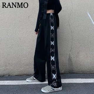 RANMO quần ống rộng Quần Túi Hộp Fashion cozy Độc đáo Thông thường A23L0RA 9Z240229