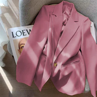 Blazer Xuân Thu Phong Cách Mới Tím Hồng Blazer Nữ Niche Thiết Kế Phù Hợp Với Phiên Bản Hàn Quốc Mềm Thoáng Khí Blazer Nữ