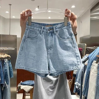 Quần Short Denim Nữ Mùa Hè Phong Cách Mới Phiên Bản Hàn Quốc Rời Cao Cấp Chữ A Thẳng Mỏng Hơn Nhìn Thường Ngày Phù Hợp Với Quần Ống Rộng