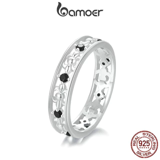 Bamoer 925 Sterling Sliver Nhẫn Rỗng Iris Nhẫn Trang Sức Thời Trang Tinh Tế Quà Tặng Cho Nữ