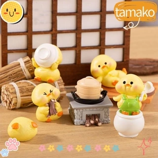 Tamako Tượng Vịt Nấu Ăn Nhỏ, Nhựa Mini Hoạt Hình Vịt Vàng Tượng Nhỏ, Vườn Cổ Tích Sáng Tạo Cây Cảnh Trang Trí Nhà Cửa Động Vật Thu Nhỏ