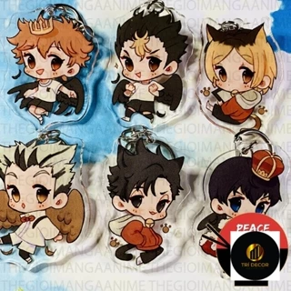 ( Mica trong acrylic ) Móc khóa HAIKYUU!! Vua Bóng Chuyền ver TAI THÚ CUTE anime chibi