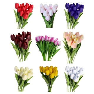 10 Cái / bộ Hoa Tulip Nhân Tạo Nhà Tiệc Cưới Trang Trí Quà Tặng Chụp Ảnh Chống Đỡ