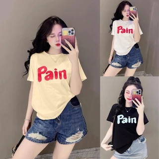 Áo Thun Thái Nữ Form Vừa, Top Cotton Women Thoáng Mát in [ Pain ]