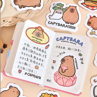 Phim hoạt hình dễ thương Capybara Nhãn dán Sổ tay sáng tạo Nhãn dán đáng yêu Đồ dùng quà tặng