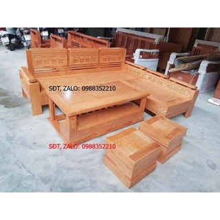 Bộ bàn ghế sofa nhỏ phòng khách gỗ sồi Nga