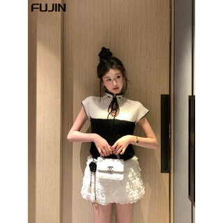 FUJIN áo phông áo thun nữ croptop baby tee Phong cách Minimalist Korean Trendy WTX2430RQD 13Z240327