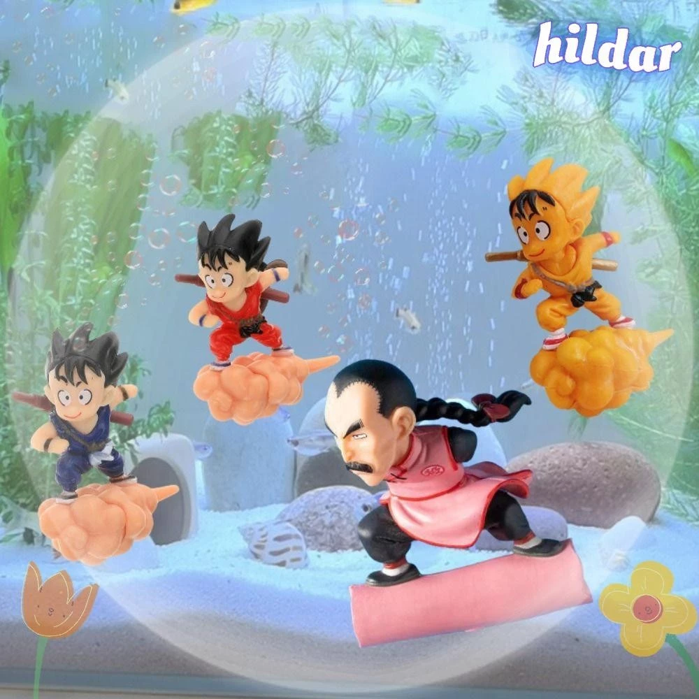 Phụ kiện bể cá HILDAR, Ngồi trên đám mây treo Đồ chơi Son Goku nổi, Cảnh quan Trang trí Anime sáng tạo vui vẻ