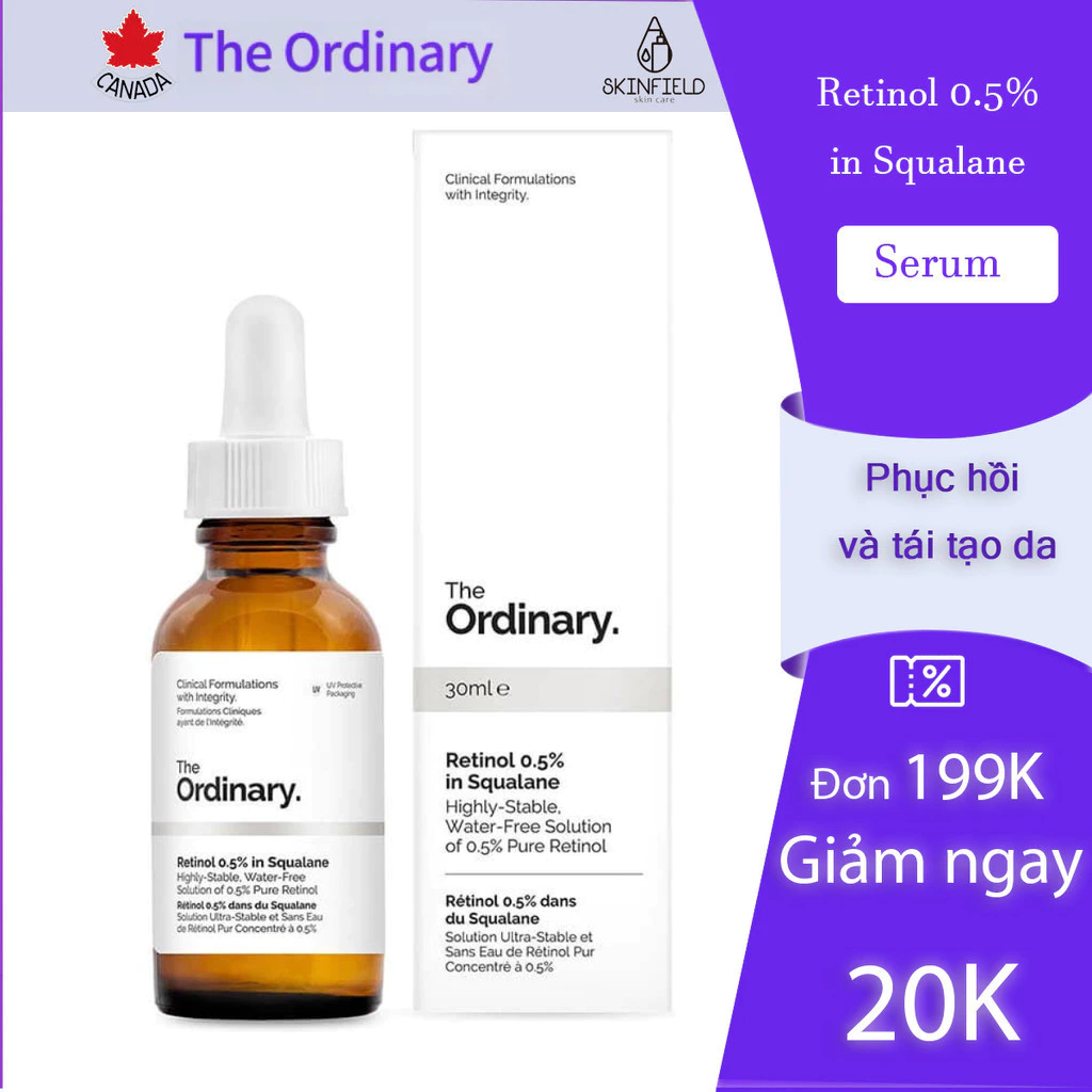 The Ordinary Tinh chất chống lão hóa The Ordinary Retinol 0.5%, Retinol 1%