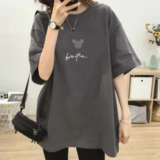 Nrvp Mới 100% Cotton Unisex Áo Thun Nữ Tay Ngắn Rời Plus Size 5XL Nữ Tee Baggy Nam Nữ Baggy Cổ Tròn Áo 02 / 20