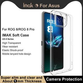 Vỏ Imak chính hãng ASUS ROG Phone 8 Pro 5G Ốp điện thoại TPU mềm trong suốt ROG8 Vỏ chống sốc silicon trong suốt