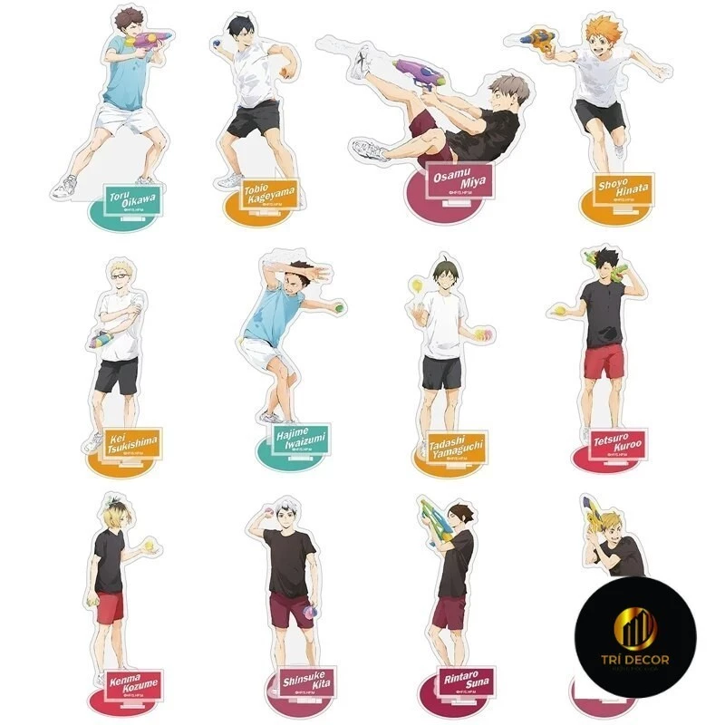 Mô hình Standee Haikyuu Hinata Shoyo Tobio Kenma Kuroo Akaashi Kotaro Kei Yaku 26 Phụ kiện trang trí để bàn góc học tập