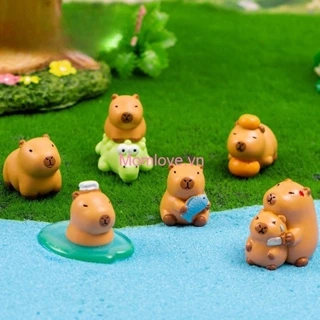 Dễ Thương Capybara Micro Phong Cảnh Búp Bê Nhỏ Đồ Chơi Mô Hình DIY Aquascape Trang Trí Hoạt Hình Sáng Tạo Nhựa Để Bàn Trang Trí