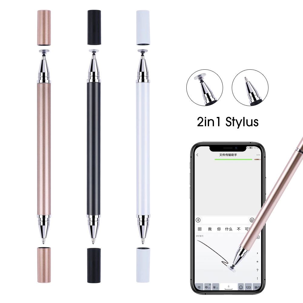 Bút Màn Hình Cảm Ứng 2 Trong 1 - Bút Điện Dung Hai Đầu - Dành Cho Điện Thoại Máy Tính Bảng iPad - Bút Vẽ Màn Hình - Bút Stylus Đa Năng - Phác Thảo Stylus - Độ Nét Cao - Chống Trầy Xước