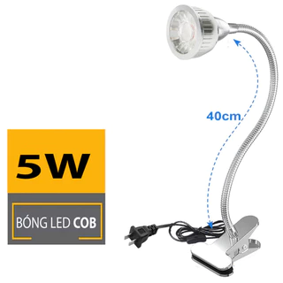 Đèn kẹp đầu giường Led 5W-220V tích hợp đèn đọc sách, Đèn học và làm việc