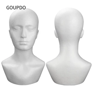 GOUPDO Mô Hình Đầu Người Đàn Ông Bằng Xốp Làm Thủ Công DIY Kèm Giá Đỡ Đầu Ma Nơ Canh / Mũ / Tóc Giả Cho Người Mới Bắt