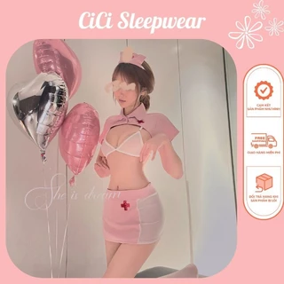 CP08 Đồ ngủ sexy cosplay nữ bác sĩ gợi cảm, trang phục hóa trang cô y tá dễ thương CICI SLEEPWEAR