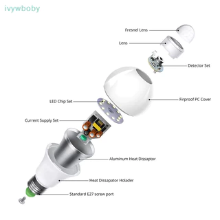 [Ivy] Bóng đèn LED cảm biến chuyển động E27 24W 18W 15W 12W Đèn LED năng lượng PIR Đèn cảm biến tự động BẬT / TẮT Đèn ngủ đỗ xe tại nhà Lighg TỐT