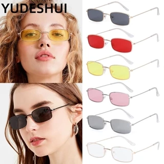 YUDESHUI Kính râm hình chữ nhật cổ điển Kính râm UV400 Kính râm thương hiệu ống kính