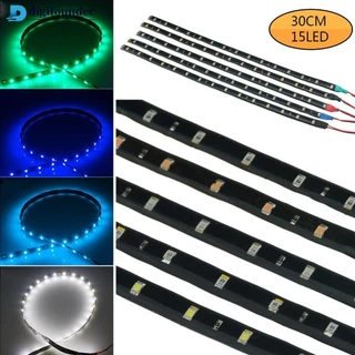 Digifounder 30cm 15 LED Chống Nước Linh Hoạt Dải Ô Tô Ánh Sáng Động Cơ Thanh Dây Chạy Ban Ngày J6L8