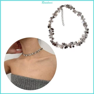 Rainl Lấp Lánh Ngôi Sao Vòng Cổ Thiết Kế Thời Trang Hợp Kim Choker Cổ Mát Trang Trí Ngôi Sao Dây Chuyền Vòng Cổ Thích Hợp Cho Đảng Dail