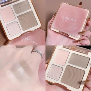 Bảng vẽ đường viền 4 màu, Highlighter, Contouring All-in-one, Beginner, Matte, Brightening, Nose Shadow, Bảng màu toàn diện