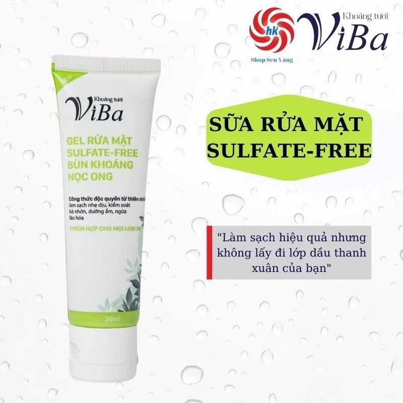 Sữa rửa mặt ViBa. Gel rửa mặt ViBa. Sữa rửa mặt ViBa bùn khoáng và nọc ong