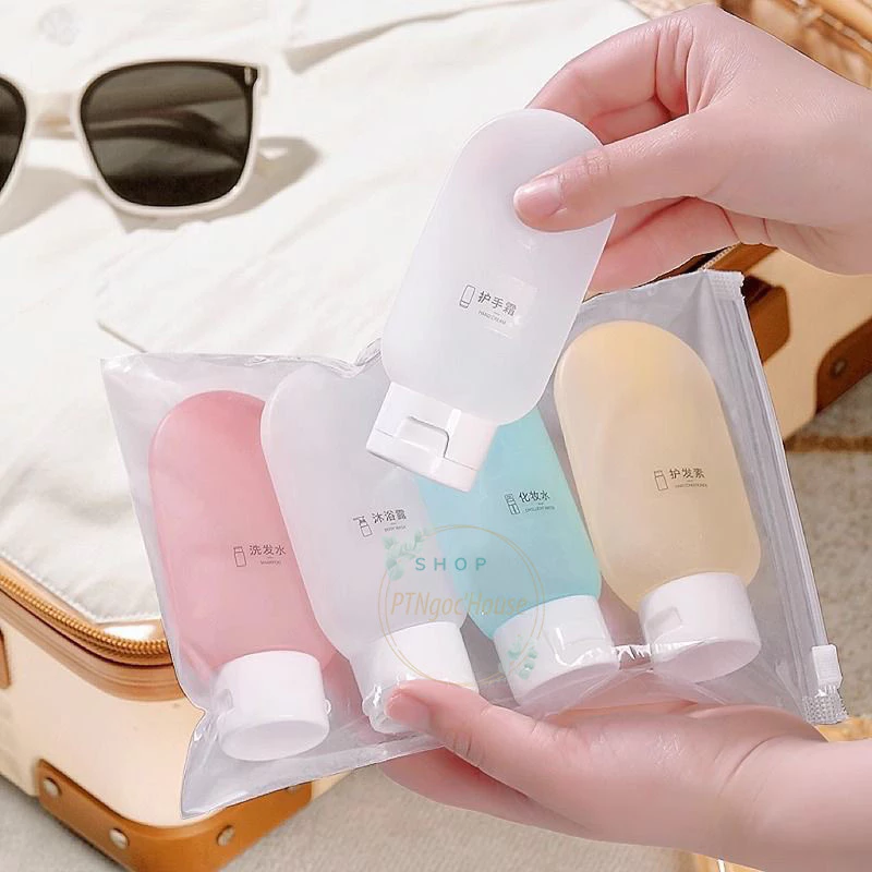 Chai Chiết Dầu Gội, Mỹ Phẩm Du Lịch 60Ml Dạng Gel Nhiều Màu, Tuýp Chiết Sữa Tắm Tiện Lợi - HÀNG CÓ S