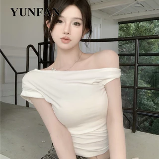 YUNFAN áo phông áo thun nữ croptop baby tee Cổ điển Thời trang Comfortable Casual WTX24402MC 15Z240409