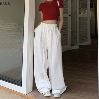 Kans Cao Cấp Thường Ngày Trắng Retro Dù Hậu Cung Quần Nhật Bản Sweatpants vn