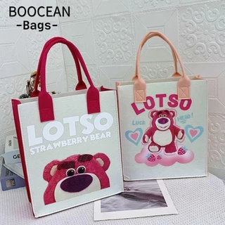 BOOCEAN Túi Tote, Túi Mua Sắm In Hình Cầm Tay, Quà Tặng Thường Ngày Hoạt Hình Túi Nỉ Nữ